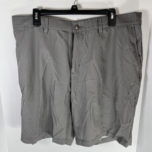 Adidas Golf Shorts Mens 38 Gray Gingham Check Ultimate 365 Stretch EUC